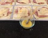 A picture of step 4 of Ham and cheese spicy egg rolls.