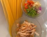 Foto langkah ke 1 dari resep Spaghetti Ayam Suwir Sambel Matah.