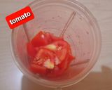 A picture of step 1 of Sev tameta nu shake.