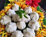 A picture of step 4 of Ukdiche modak (steamed).
