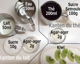 Une image de l'étape 1 de Kanten au thé et lait.
