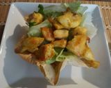 Foto del paso 8 de la receta: Canastitas de pollo. (Tostada salad)
