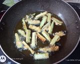 A picture of step 2 of Brinjal french fries.