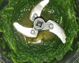 A picture of step 2 of PPP fitters palak paneer peas.