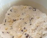 A picture of step 3 of BC cranberry Scones with Orange and White Chocolate.