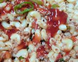 A picture of step 9 of Qeema macroni.