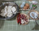 Foto langkah ke 1 dari resep Pepes Tahu Telur Asin.
