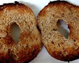 A picture of step 1 of My Toasted Open Bagel with Soft Cheese,Cucumber & Sweet Pepper😍.