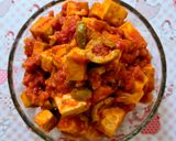 Foto del paso 4 de la receta: Tofu en salsa de tomate comercial 🥫incluyo análisis de etiqueta 🍅 🫒Festejo vegano