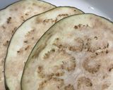 A picture of step 2 of Fry eggplant with rice and black beans.