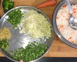 A picture of step 1 of Chinese fried rice.