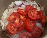 A picture of step 2 of Piyaz Karela.