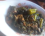 A picture of step 7 of Palak gosht.