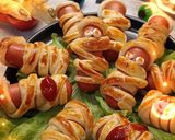 A picture of step 7 of 🎃 TASTY Halloween Ideas! Puff Pastry Sausage Mummies & Creepy Fingers 👻.