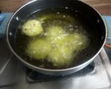 A picture of step 19 of Palak kachori with corn- paneer stuffing.