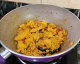 A picture of step 7 of OKRA with POPPY SEEDS or Posto Bhindi.