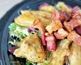 Foto del paso 6 de la receta: Ensalada templada de alcachofa y berenjena en tempura con torreznos