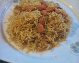 A picture of step 8 of Gur walay rice.