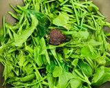 Foto langkah ke 5 dari resep Tumis daun labu siam & daging #taiwan food.