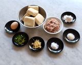 A picture of step 2 of Pork Shrimp Stuffed Tofu.