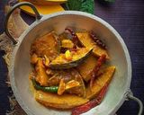 খোসা ও বিচি সহ মিস্টি কুমড়ার নিরামিষ রেসিপির ধাপ 4 ছবি