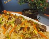 A picture of step 7 of Afghani Pulao.