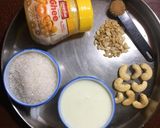 A picture of step 1 of Moong Dal Halwa.