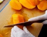 A picture of step 20 of Mango Frangipane Tart | Gorgeous Orange Yellow Tart.
