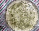 A picture of step 5 of Kesar pista ice cream cake.