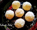 A picture of step 3 of Coconut laddu.