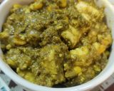 A picture of step 9 of Corn palak paneer.