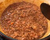 A picture of step 5 of Bolognese sauce - ragù.