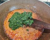 A picture of step 13 of Palak Methi Matar.