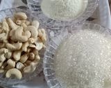 A picture of step 1 of Kaju katli.
