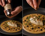 Foto del passaggio 10 della ricetta Vellutata di Melanzane, Tartare (Quenelle) di Robiola e Mandorle Tostate