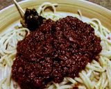 A picture of step 4 of Stifried Garlic Spaghetti and Mayonnaise Stew.