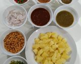A picture of step 1 of Aloo Nimko Mix Plate.