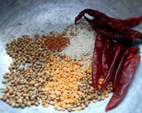 A picture of step 2 of Thinai (Foxtail Millet) Sambar Sadam.