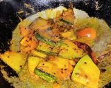 A picture of step 5 of Khatta meetha pumpkin.