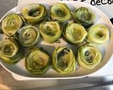 Une image de l'étape 9 de Nids de poireaux au brocciu, poivron rouge, olives et petits oignons.
