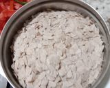 A picture of step 1 of Besan poha chilla.