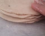 A picture of step 3 of Satpura (Deep fried dessert).