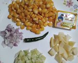 A picture of step 1 of Corn Chaat.