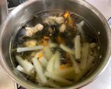 A picture of step 6 of 2020 Japanese New Year Soup (my family).