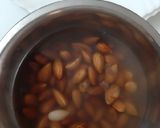 A picture of step 1 of Green Pistachio or white almond slivers.