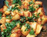 A picture of step 3 of Lasaniya bataka # Spicy potato# Garlic potato.