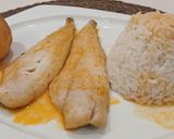 Foto del paso 4 de la receta Menu completo: Arroz blanco con Merluza al vapor marinada y Manzana asada al aroma de Canela