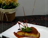 A picture of step 9 of "Eggless Caramel Custard Pudding".