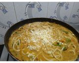 A picture of step 3 of Indo Italian Spicy Spaghetti.