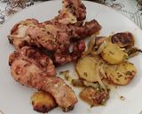 Foto del paso 4 de la receta: Muslos asados de pollo con patatas panaderas